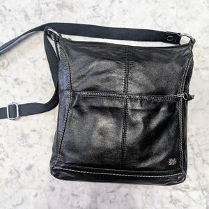 The Sak Black Leather Crossbody Messenger Bag